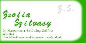 zsofia szilvasy business card